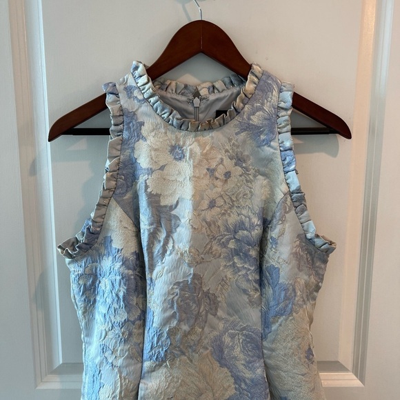 Adrianna Papell Metallic Jacquard Fit-and-Flare Halter Party Dress - Picture 5 of 16